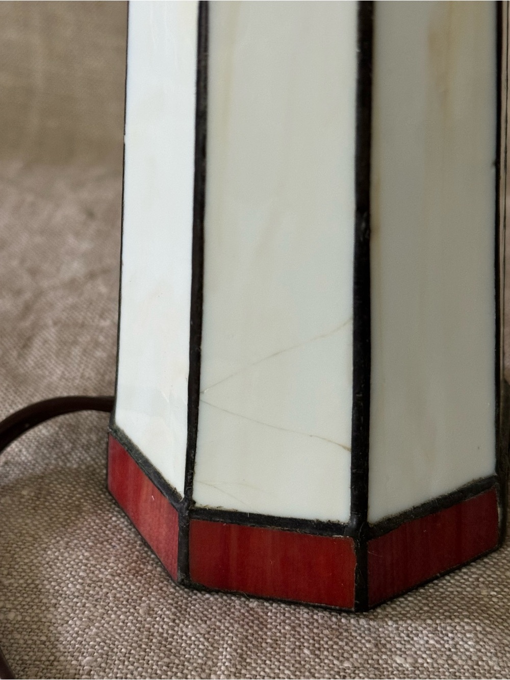 vintage stained glass lighthouse lamp - Picture 7 of 14